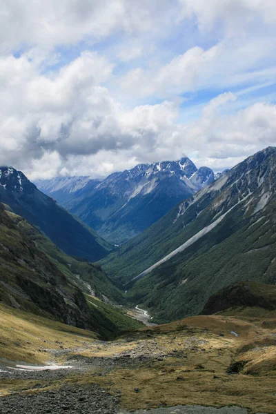 Hoge Mooie Mountaneous Pass Gelegen Nelson Meren National Park — Stockfoto