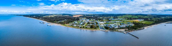 Panorama Udara Luas Dari Pantai Grantville Dan Pedesaan Australia Yang — Stok Foto