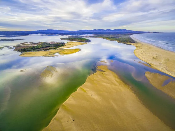 Paisagem Costeira Típica Australiana Águas Rasas Areia — Fotografia de Stock