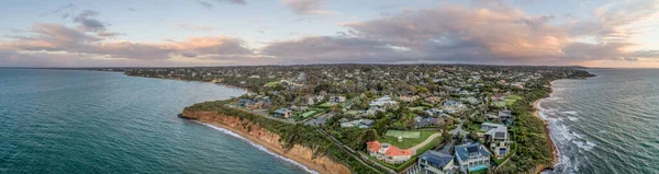 Wide Aerial Panorama Mount Eliza Pinggiran Kota Mewah Real Estate — Stok Foto