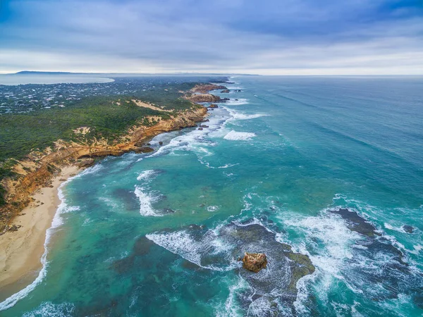 Luftaufnahme Von Sorrent Back Beach Und Küste Mornington Peninsula Melbourne — Stockfoto