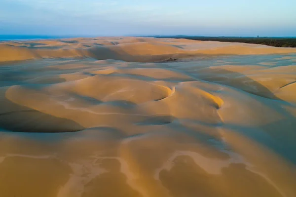 Aerial Landscape Beautiful Sand Dunes Sunrise Anna Bay New South — Stock Photo, Image