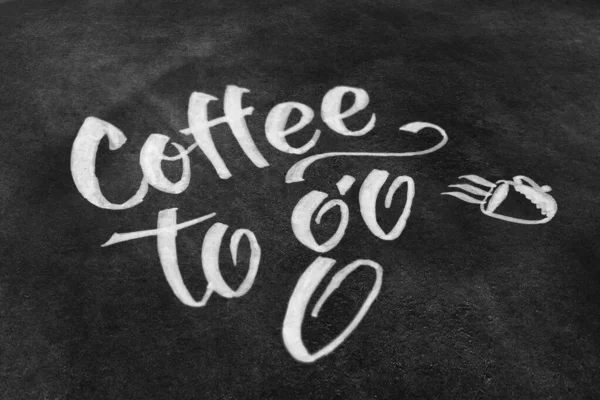 Kávé Krétával Táblán — Stock Fotó