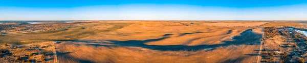 Landbouwgrond Bij Zonsondergang Australië Breed Panorama Vanuit Lucht — Stockfoto