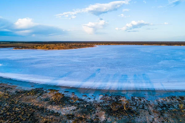 Lindo Lago Salgado Nascer Sol Austrália Paisagem Aérea — Fotografia de Stock