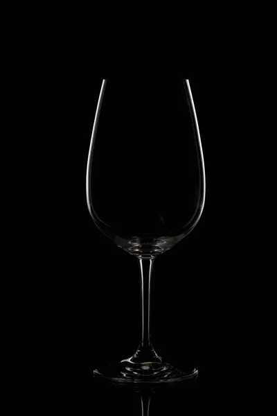Κενό Ποτήρι Κρασιού Σκούρο Φόντο — Φωτογραφία Αρχείου