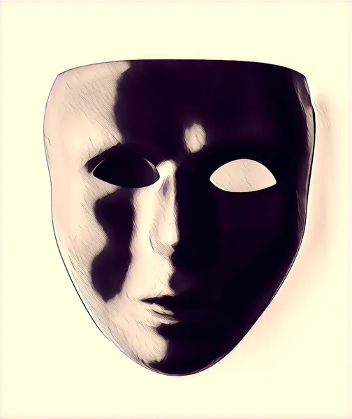 Expressionless human face mask digital artwork