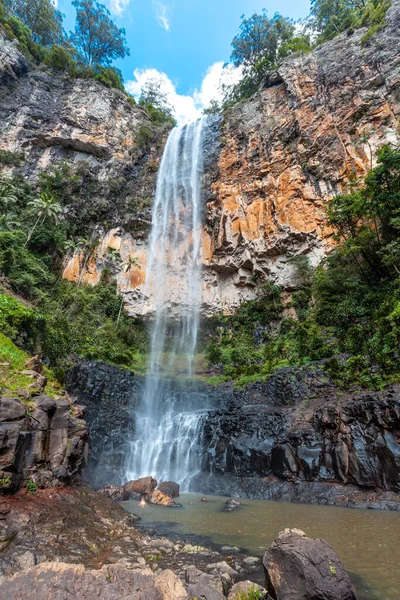 Vodopád Národním Parku Springbrook Duha Padá Queenslandu Austrálie — Stock fotografie
