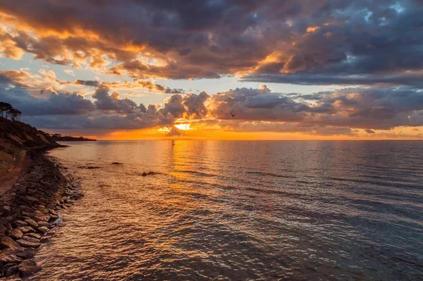 Solnedgång Över Vatten Frankston Victoria Australien — Stockfoto