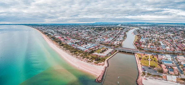 Panorama Aéreo Subúrbio Luxo Costa Port Phillip Bay Melbourne Austrália — Fotografia de Stock