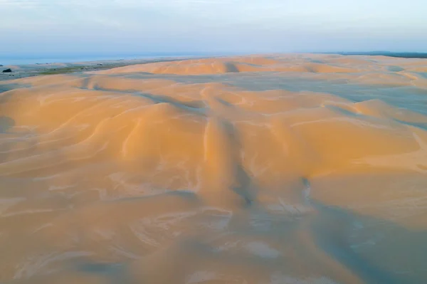 Vista Aerea Del Tramonto Bellissime Dune Sabbia Anna Bay Nuovo — Foto Stock