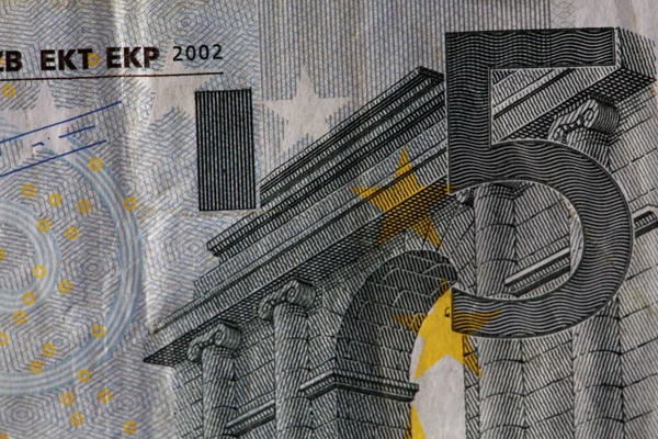 Close Van Een Gebruikte Euro Papiergeld Factuur — Stockfoto