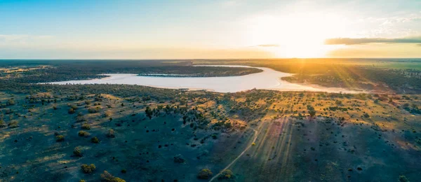 Soluppgång Över Saltsjön Kenyon Australien Antenn Panorama Landskap — Stockfoto