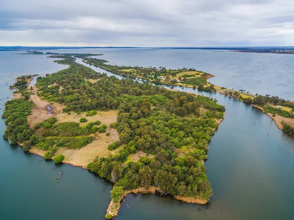 Flygfoto Över Silt Jetties Gippsland Lakes Reserve Victoria Australien — Stockfoto