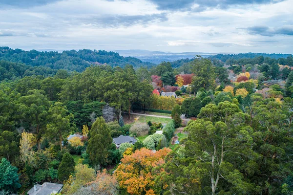 Krajobraz Powietrzny Dandenong Ranges Jesienią Melbourne Victoria Australia — Zdjęcie stockowe