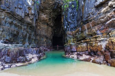 Majestic Katedrali Mağaraları, Catlins, Güney Otago, Güney Adası, Yeni Zelanda