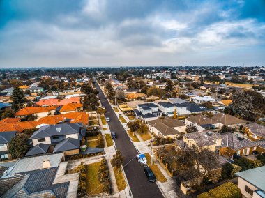 Carrum, Melbourne, Avustralya 'nın banliyösü. Hava görünümü