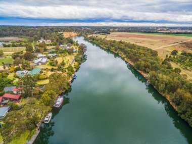 Mitchell Nehri 'nin havadan görünüşü, Gippsland, Avustralya