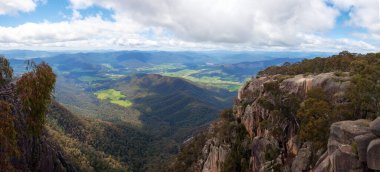 Countryside and Alps view from Mount Buffalo National Park - The Gorge Lookout clipart