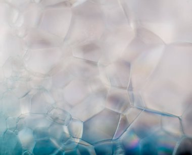 Rüya gibi puslu soyut arka plan - sabun köpüğü makro mavi