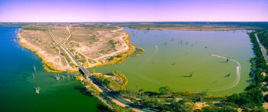Güney Avustralya, Riverland 'da bulunan Loch Luna oyun rezervinin hava manzarası.