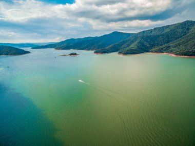 Avustralya 'daki Eildon Gölü' nün havadan manzarası