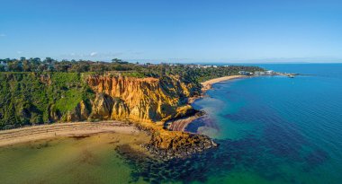 Melbourne, Avustralya 'daki Kızıl Kayalık gözcüsünün hava manzarası.