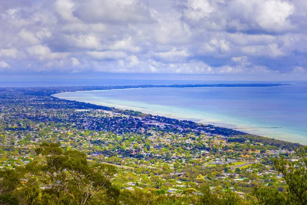 Flygfoto Över Lyxiga Mornington Halvön Melbourne Australien Hus Utspridda Över — Stockfoto