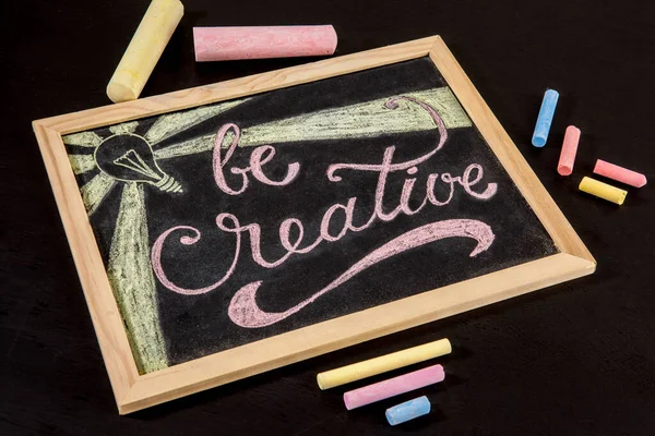 Be Creative - colorful chalk lettering motivational quote