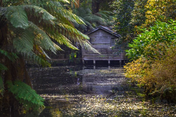 Melbourne Australië Apr 2018 Alfred Nicholas Memorial Gardens Iconische Boothuis — Stockfoto