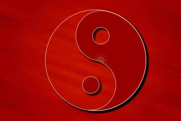 Стилізований Символ Інь Янг Червоному Кольорі — стокове фото
