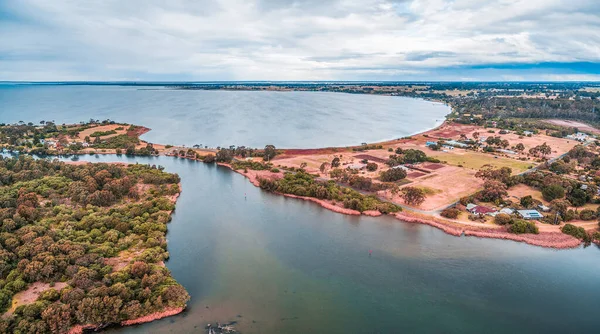 Flygfoto Över Jones Bay Vid Gippsland Lakes Reserve Victoria Australien — Stockfoto