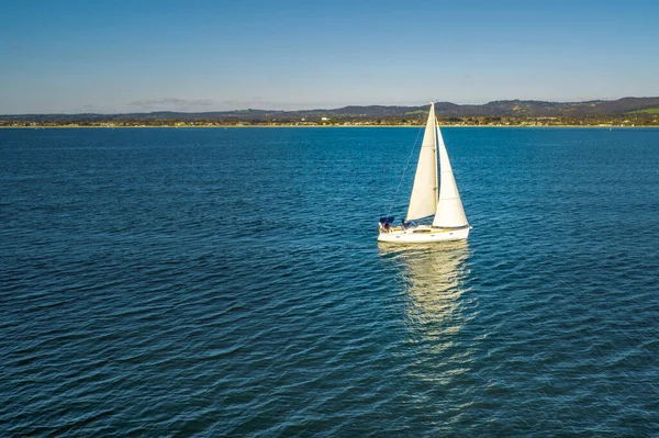 Schönes Weißes Segelboot Port Phillip Bay Australien — Stockfoto