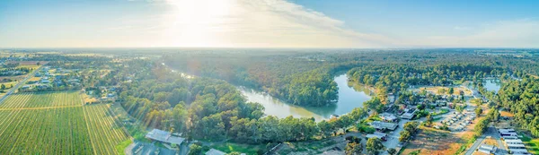 Solnedgång Över Den Ikoniska Murray River Och Natursköna Landsbygden Australien — Stockfoto