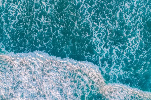 Aerial View Looking Beautiful Ocean Waves White Foam Pattern — Stock Photo, Image