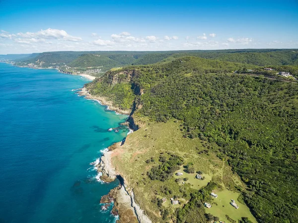 Letecký Pohled Malebné Pobřeží Oceánu Poblíž Grand Pacific Drive Sydney — Stock fotografie