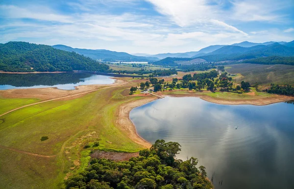 Letecké Panorama Jezera Buffalo Victoria Austrálie — Stock fotografie