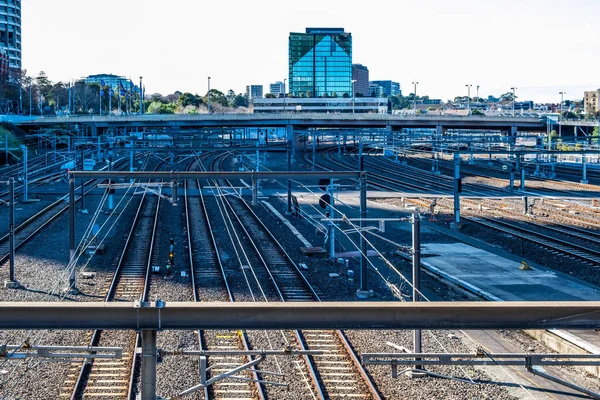 Railroad Tracks Federation Square Melbourne Australia — Stock Photo, Image