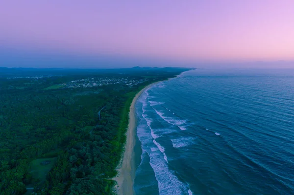 Widok Powietrza Wybrzeże Oceanu Corindi Beach Świcie Corindi Beach Nowa — Zdjęcie stockowe