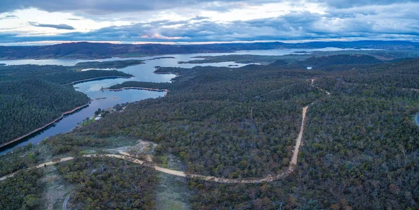 Luftaufnahme Des Lake Jindabyne Der Abenddämmerung New South Wales Australien — Stockfoto