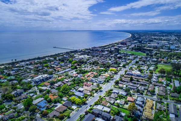 Melbourne, Avustralya 'daki Frankston banliyösünün hava görüntüsü