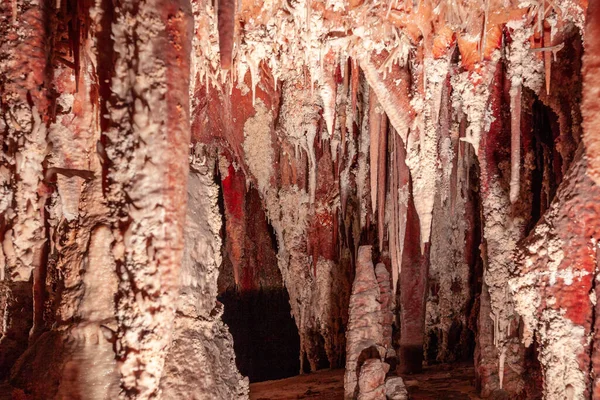 Zarte Stalaktiten Und Stalagmiten Einer Kalksteinhöhle Australien — Stockfoto