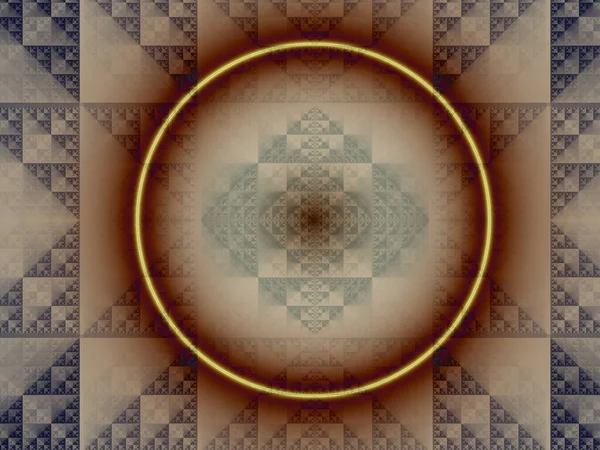 Pola Simetris Abstrak Dengan Segitiga Dan Lingkaran Stok Foto