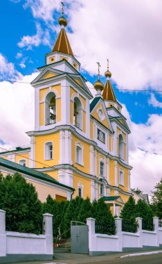 Mazyr, Belarus 'taki Başmelek Michael Katedrali - dikey görüntü
