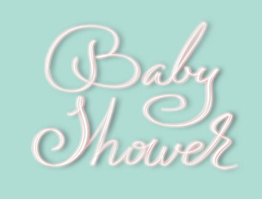 Bebek Duşu - davetiyeler, kartlar veya baskılar için zarif parlak betik el yazısı