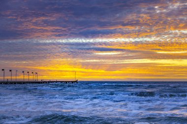 Günbatımını Mornington Yarımadası, Victoria, Avustralya