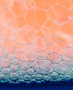 Renkli sabun köpükleri aşırı yakın çekim makrosu