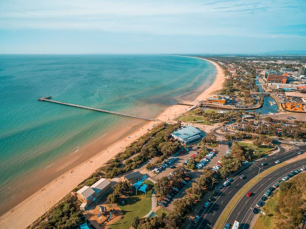 Luchtfoto Van Frankston Pier Kustlijn Melbourne Australië — Stockfoto