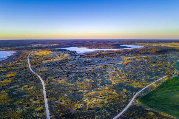 Woestijn Zoutmeer Schemering Murray Sunset National Park Victoria Australië — Stockfoto