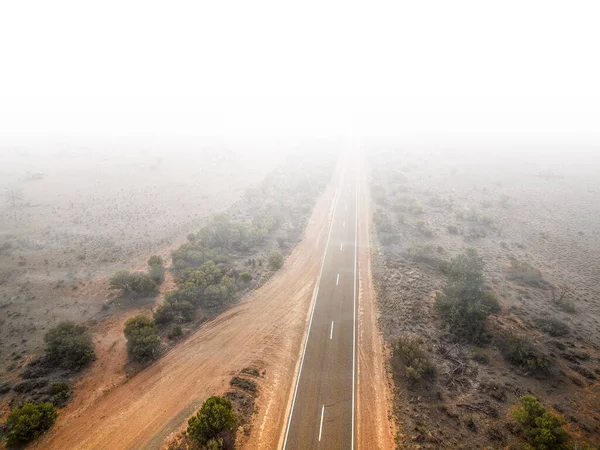 Autopista Rural Interior Australia Desapareciendo Niebla — Foto de Stock